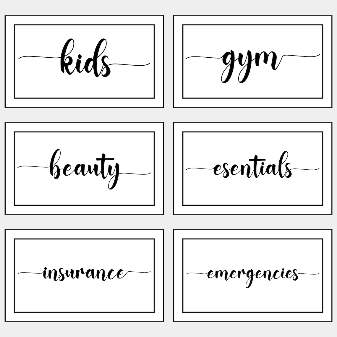 A6 Budget Binder Envelope Inserts, Budget Binder Inserts, A6 Budget Binder Category Inserts, DIY