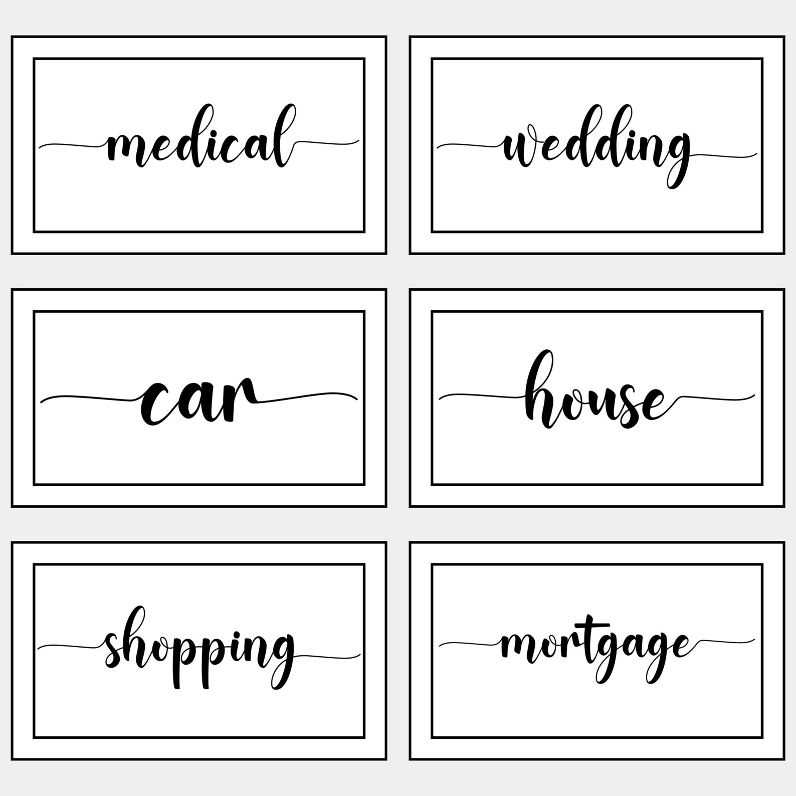 A6 Budget Binder Envelope Inserts, Budget Binder Inserts, A6 Budget Binder Category Inserts, DIY