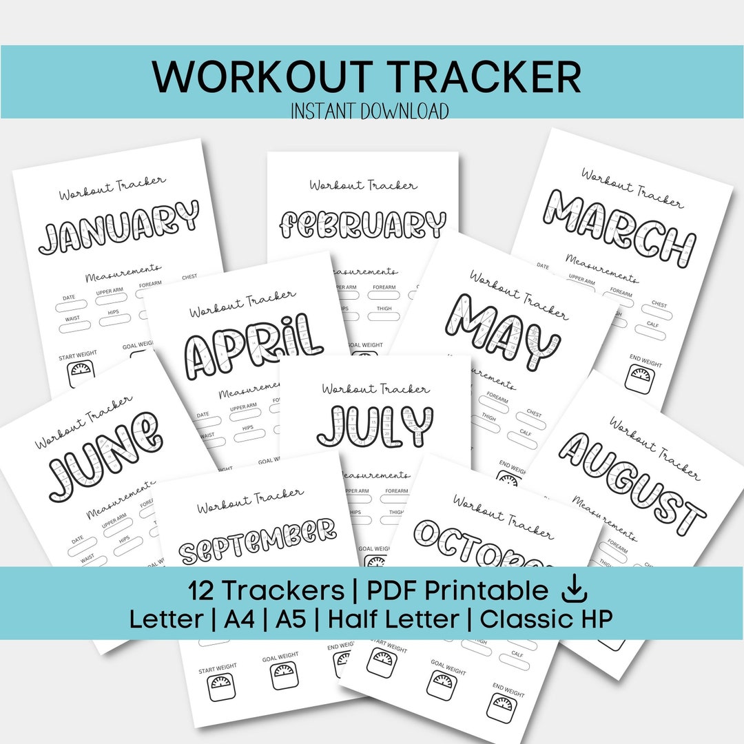 Printable Fitness Planner Workout Planner Bundle Fitness Journal Health ...