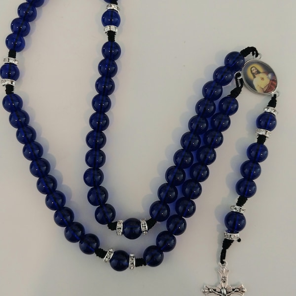 Blue Rosary Heart of Jesus Rosary