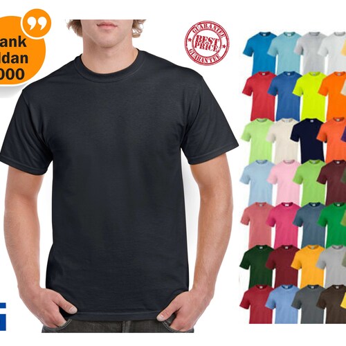 5000 Heavy Cotton Tshirt Blank Tshirt Blank Shirts Plain Etsy