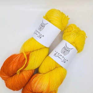 Yellow-Orange, Hand Dyed Wool, Yarn