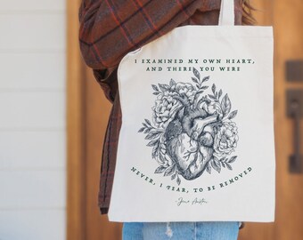 Jane Austen Tote Bookish Tote Bag Dark Academia Tote Bag Literary Tote Bag Tote Bag Books Bookish Tote Reading Tote Bag Jane Austen Tote Bag