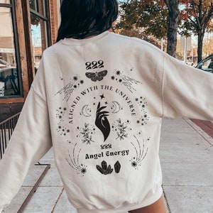 Felpa con 222 numeri, felpa con numeri angelici, felpa spirituale, maglietta mistica, maglietta celeste, maglietta manifestazione, mentalità di crescita