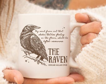 Edgar Allan Poe Mug Edgar Allen Poe Raven Mug Crow Mug Poet Mug Dead Poets Society Fairy Grunge Dark Romance Gothic Clothes Bookish