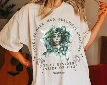 Medusa Maglietta Medusa Maglietta Letteratura Colori Comfort Abiti Gotici Abiti Goth Abbigliamento Dark Academia Maglietta Serpente Fanculo il Patriarcato