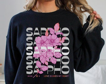 Sappho moletom escuro academia roupas poeta camisa indie moletom sapphic roupas sapphic camisa mitologia grega sappho citação sutil bi