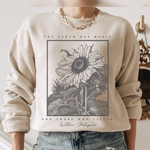 Shakespeare Sweatshirt Shakespeare Shirt Shakespeare Dichter Shirt gepresste Blume Shirt Fairycore Shirt Cottage Core Shirt Shakespeare Geschenke