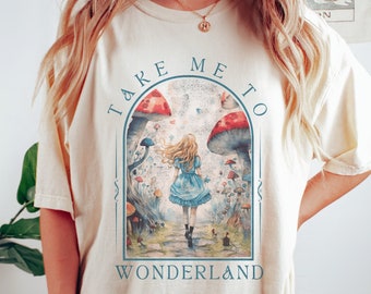 Alice in Wonderland Shirt Were All Mad Here Alice in Wonderland T-shirt Poet Shirt Mad Hatter Shirt Literature Shirt Cheshire Cat