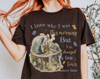 Alice in Wonderland Shirt Alice in Wonderland T-shirt Were All Mad Here Poet Shirt Mad Hatter Shirt Literature Shirt Light Academia