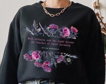 Shakespeare Felpa Shakespeare Quote Dark Academia Felpa con cappuccio Dark Cottagecore Bookish Felpa Goblincore Maglione Alt Abbigliamento