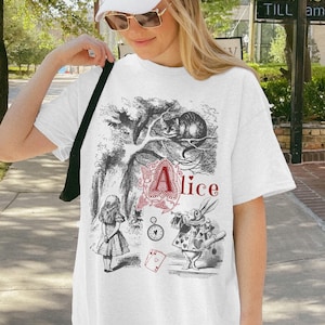 Vintage Alice Alice in Wonderland Shirt Book Shirt Bookish Things Alice in Wonderland Literary Shirt Reading Shirt Light Academia