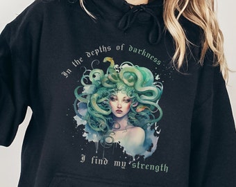Medusa Hoodie Medusa Art Greek Mythology Art Ancient Greek Dark Romance Female Rage F the Patriarchy Fuck the Patriarchy Feminist Dark Roman