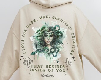 Felpa con cappuccio Medusa Felpa con cappuccio serpente Medusa Maglione serpente Mitologia greca Abbigliamento greco Maglietta Medusa Dea greca Costume Medusa Dark Academia