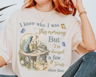 Vintage Alice Alice in Wonderland Shirt Alice in Wonderland T-shirt Were All Mad Here Poet Mad Hatter Shirt Literature Shirt Light Academia