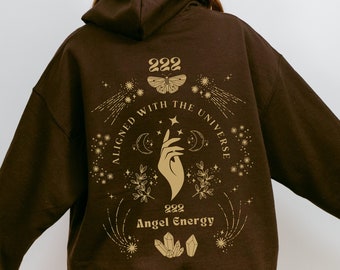 Engel-Zahl Hoodie Engel-Zahlen Hoodie Spiritueller Hoodie Engel-Zahl Shirt 222 Engel Geschenk 222 Engel-Zahl Himmlischer Hoodie Mystisches Shirt