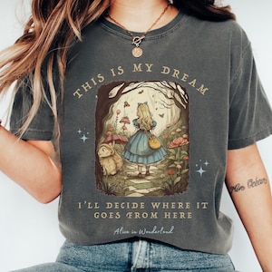 Vintage Alice Alice in Wonderland Shirt Book Shirt Bookish Things Alice in Wonderland Literary Shirt Reading Shirt Light Academia