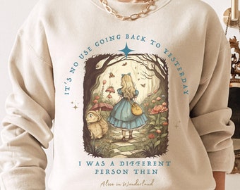 Alice in Wonderland Sweater Book Sweatshirt Bookish Sweatshirt Alice in Wonderland Literary Sweatshirt Reading Sweatshirt Dark Academia