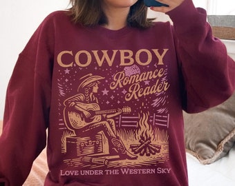 Sudadera de vaquera librería Nacida para leer Cowboy Romance Club de lectura Romance Reader Bookish Things Romantasy Bookstagram Booktok Merch