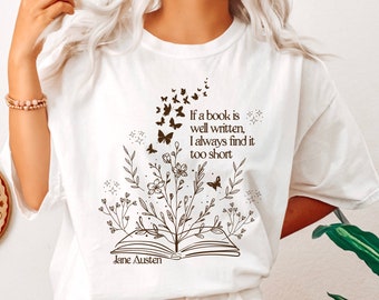 Jane Austen Shirt Jane Austin Jane Austen Tshirt Literary Shirt Jane Austen Gifts Pride & Prejudice Shirt Literature Shirt Bookish Things