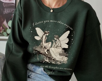 Sappho Sweatshirt Grunge Fairycore Cottagecore Shirt Dark Academia Clothing  Sapphic Clothing Sapphic Shirt Sappho Quote Subtle Lesbian