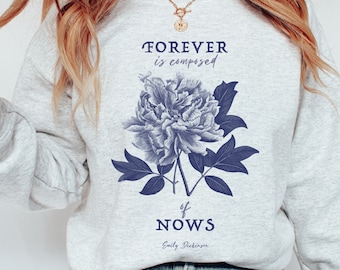 Emily Dickinson Sweatshirt Pressed Flowers Dark Academia Shirt Literature Shirt Poet Shirt Dark Academia Bookish Things Academia Clothing