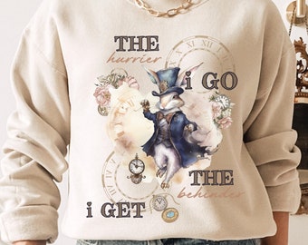 Vintage Alice Alice in Wonderland Sweater Mad Hatter Bookish Sweatshirt Alice in Wonderland Literary Sweatshirt Dark Academia Bookish