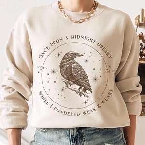 Edgar Allan Poe Poe Sweatshirt Raven Sweater Dark Academia Hoodie Dark Cottagecore Bookish Sweatshirt Goblincore Sweater Alt Clothing