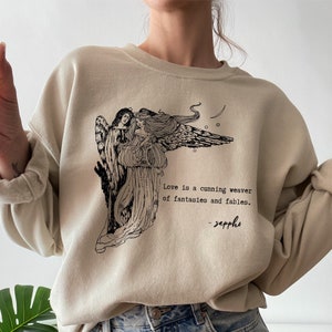 Sappho Sweatshirt Dark Academia Clothing Poet Shirt Indie Sweatshirt Sapphic Clothing Sapphic Shirt Greek Mythology Sappho Quote Subtle Bi