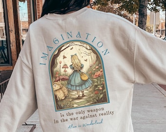 Alicia en el País de las Maravillas Suéter Libro Sudadera Bookish Sudadera Alicia en el País de las Maravillas Sudadera Literaria Lectura Sudadera Academia Oscura