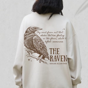 Poe Sweatshirt Raven Sweater Edgar Allan Poe Dark Academia Hoodie Dark Cottagecore Bookish Sweatshirt Goblincore Sweater Alt Clothing
