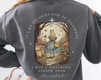 Vintage Alice Alice in Wonderland Sweater Book Sweatshirt Bookish Sweatshirt Alice in Wonderland Literary Sweatshirt Dark Academia