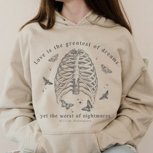 Shakespeare Hoodie Shakespeare Shakespeare Shirt Gothic Hoodie dunkel Academia dunkel Cottagecore dunkel Fairycore Shakespeare Geschenke Goblincore Haube
