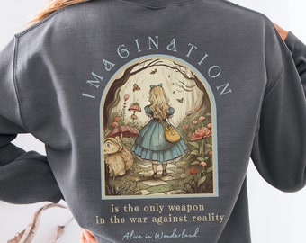 Alicia en el País de las Maravillas Suéter Libro Sudadera Bookish Sudadera Alicia en el País de las Maravillas Sudadera Literaria Lectura Sudadera Academia Oscura