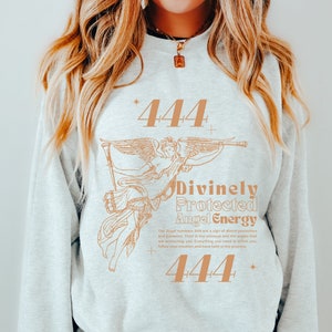 444 Felpa con numero angelo Camicia con numero angelo Camicia spiritualità Camicia mistica Camicia celeste Camicia manifestazione Camicia mentalità di crescita