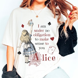 Vintage Alice Alice in Wonderland Shirt Book Shirt Bookish Things Alice in Wonderland Literary Shirt Reading Shirt Light Academia