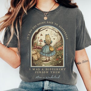 Vintage Alice Alice in Wonderland Shirt Book Shirt Bookish Things Alice in Wonderland Literary Shirt Reading Shirt Light Academia