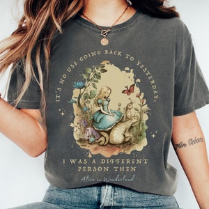 Vintage Alice Alice in Wonderland Shirt Book Shirt Bookish Things Alice in Wonderland Literary Shirt Reading Shirt Light Academia