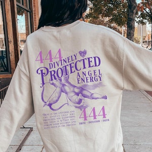 Felpa con numero angelico 444 Maglietta con numeri angelici 444 Maglietta con numero angelico Estetica Spiritualità Felpa con vestiti spirituali Maglietta con buona energia