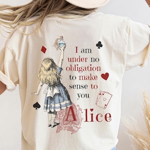 Vintage Alice Alice in Wonderland Shirt Book Shirt Bookish Things Alice in Wonderland Literary Shirt Reading Shirt Light Academia