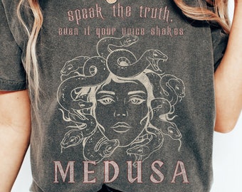 Medusa Medusa Shirt Letteratura Shirt Comfort Colors Gothic Clothes Goth Clothes Dark Academia Clothing Snake Shirt Fuck The Patriarchy