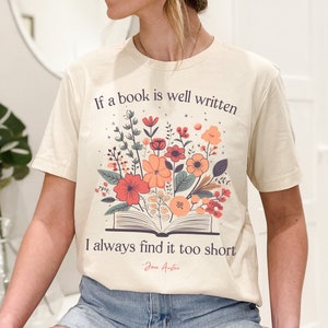 Jane Austen Shirt Bookish Shirt Jane Austen Literary Shirt Book Shirt Jane Austen Gifts Librarian Shirt Academia Clothing Light Academia