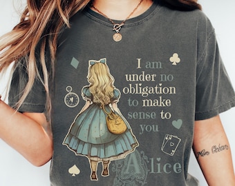 Vintage Alice Alice in Wonderland Shirt Book Shirt Bookish Things Alice in Wonderland Literary Shirt Reading Shirt Light Academia
