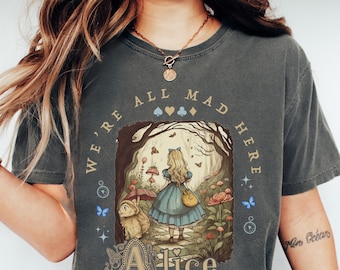 Maglietta vintage Alice Alice nel paese delle meraviglie Maglietta da libro Cose da libro Alice nel paese delle meraviglie Maglietta letteraria Maglietta da lettura Light Academia