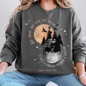 Edgar Allan Poe Raven Sweater Edgar Allen Poe Bookish Things Librariancore Dead Poet Society Whimsigoth Clothing One More Chapter Crow Shirt
