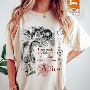 Vintage Alice Alice in Wonderland Shirt Book Shirt Bookish Things Alice in Wonderland Literary Shirt Reading Shirt Light Academia