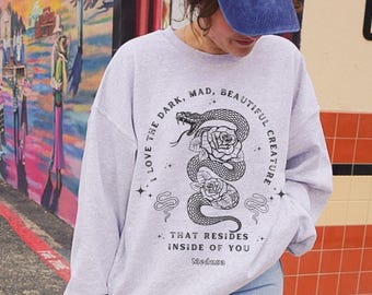 Suéter de serpiente Medusa Mitología griega Ropa griega Camisa de Medusa Disfraz de diosa griega Medusa Suéter de serpiente con cuello redondo Medusa Academia oscura