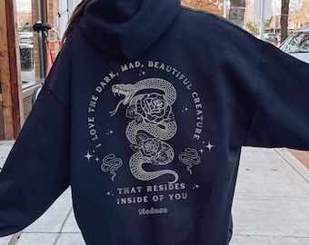 Felpa con cappuccio Medusa Felpa con cappuccio serpente Medusa Snake Maglione Mitologia greca Abbigliamento greco Medusa Camicia Dea greca Medusa Costume Dark Academia