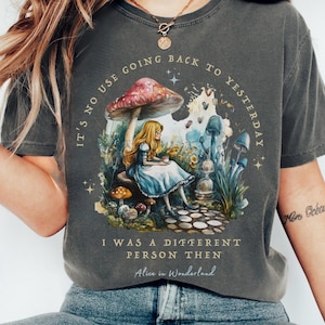 Vintage Alice Alice in Wonderland Shirt Book Shirt Bookish Things Alice in Wonderland Literary Shirt Reading Shirt Light Academia