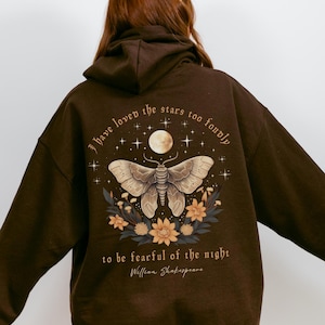 Shakespeare Moth Hoodie Shakespeare Shirt Poet Shirt Dark Academia Shakespeare Gifts Dark Cottagecore Goth Clothes Gothic Clothes Academia